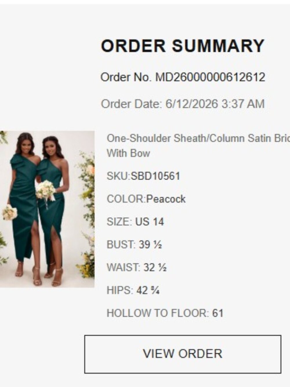 Missacc Bridesmaids Dress Size 14US Brand New